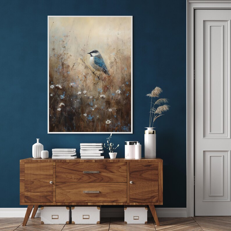 Bird&wildflowers / High Quality / Wall Decor /instant Download / Oil ...