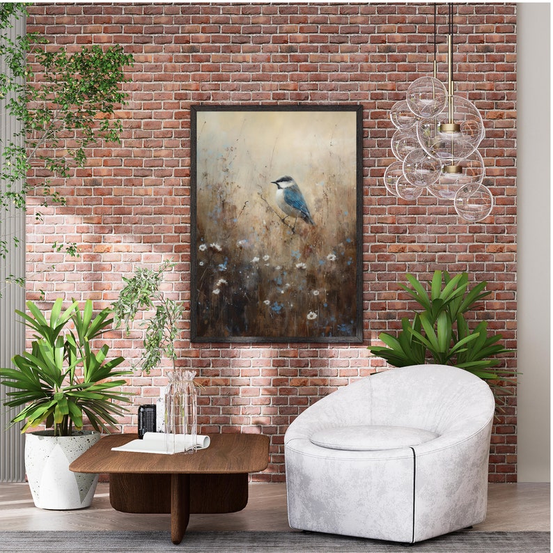Bird&wildflowers / High Quality / Wall Decor /instant Download / Oil ...