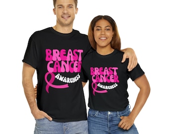 BREAST CANCER RETRO Unisex Heavy Cotton Tee
