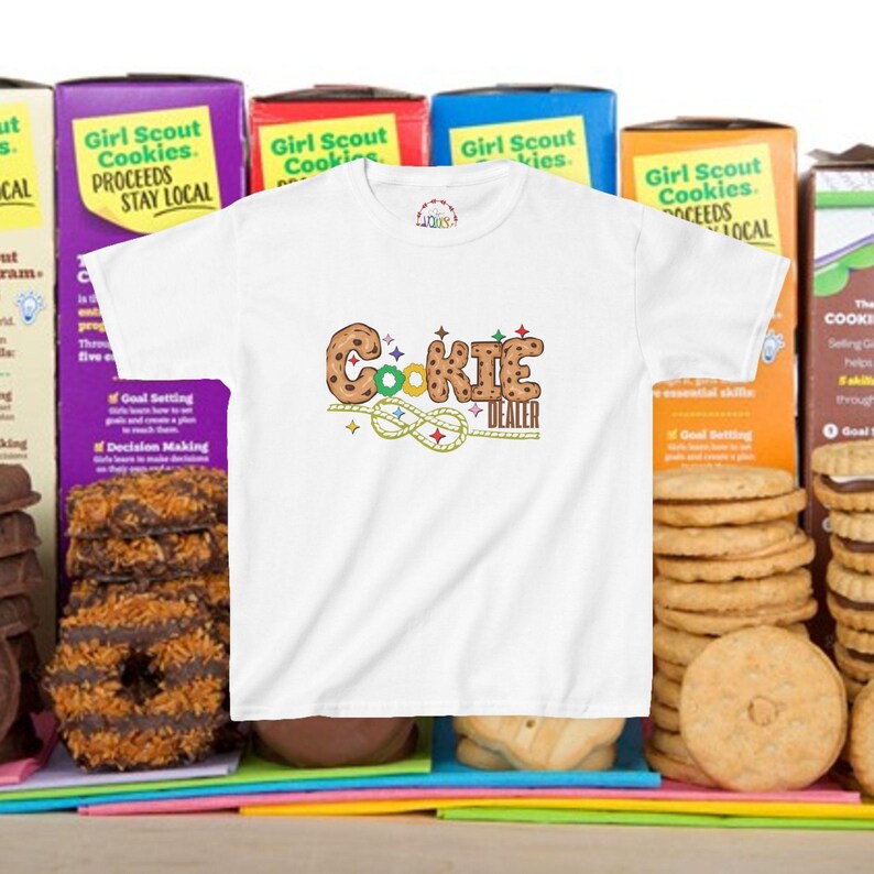 Camiseta infantil de Girl Scout Cookie Girl, camiseta divertida de Scout, camiseta juvenil, ropa para niños, camiseta de vendedor de galletas imagen 2