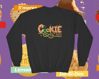 Girl Scout Cookie Girl Youth Crewneck Sweatshirt, Fun Scout Shirt, Children Apparel, Cookie Seller Sweatshirt, Kids Tee, Youth