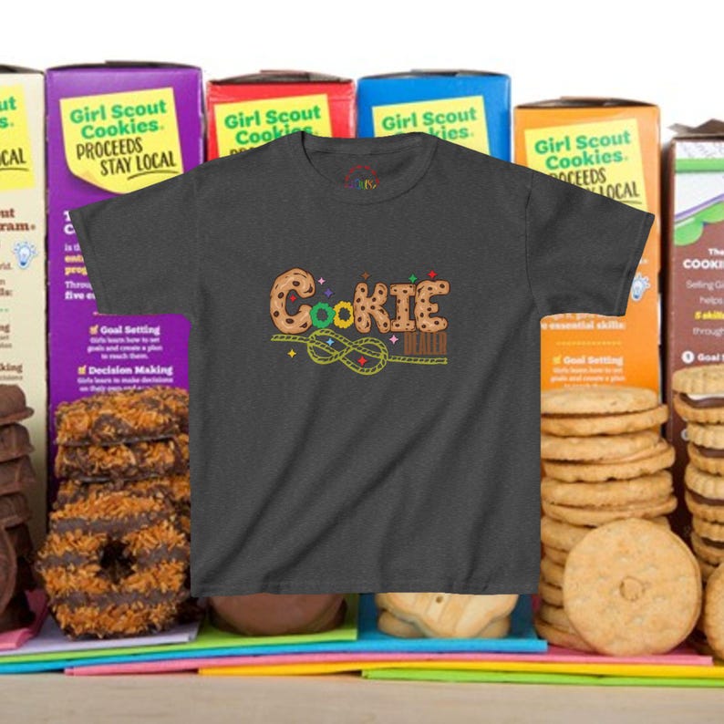 Camiseta infantil de Girl Scout Cookie Girl, camiseta divertida de Scout, camiseta juvenil, ropa para niños, camiseta de vendedor de galletas imagen 10
