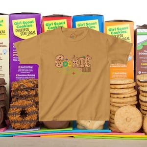 Camiseta infantil de Girl Scout Cookie Girl, camiseta divertida de Scout, camiseta juvenil, ropa para niños, camiseta de vendedor de galletas imagen 5