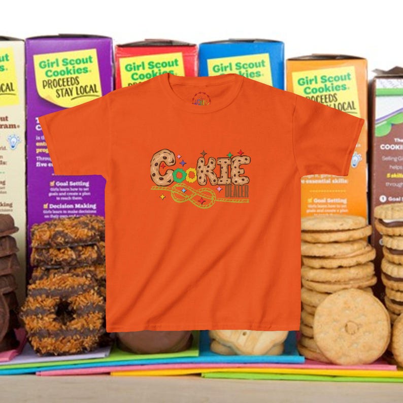 Camiseta infantil de Girl Scout Cookie Girl, camiseta divertida de Scout, camiseta juvenil, ropa para niños, camiseta de vendedor de galletas imagen 6