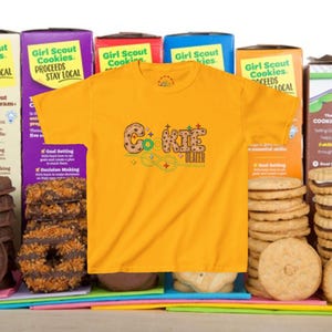 Camiseta infantil de Girl Scout Cookie Girl, camiseta divertida de Scout, camiseta juvenil, ropa para niños, camiseta de vendedor de galletas imagen 4