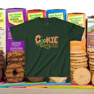 Camiseta infantil de Girl Scout Cookie Girl, camiseta divertida de Scout, camiseta juvenil, ropa para niños, camiseta de vendedor de galletas imagen 9