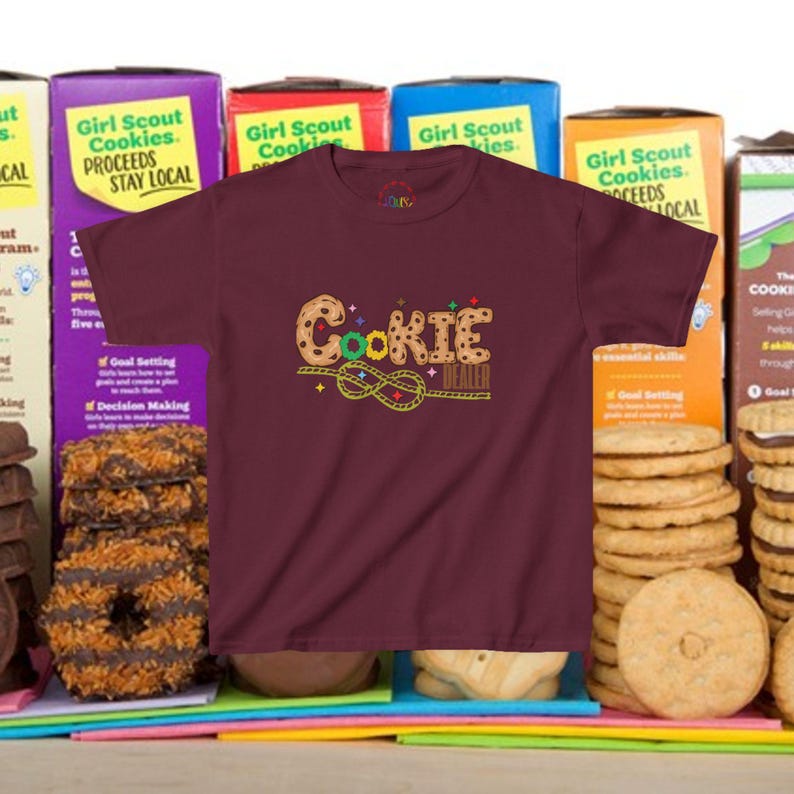 Camiseta infantil de Girl Scout Cookie Girl, camiseta divertida de Scout, camiseta juvenil, ropa para niños, camiseta de vendedor de galletas imagen 7