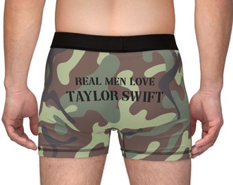 Real Men Listen to Taylor Swift Men's Boxers | Swiftie Father's Day | Gift for Male Taylor Swift Fans | Funny Boxers