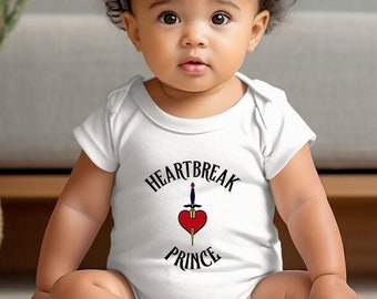 The Heartbreak Prince Swiftie Baby Bodysuit | Baby Shower Gift for Swiftie Mom | Taylor Swift Merch | Lover's Lyric Bodysuit | Baby Romper