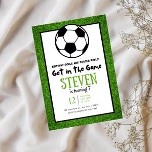 Soccer Birthday Invitation | Editable Birthday Goals Soccer Party Invite | Printable Digital Download