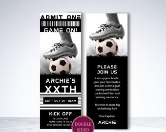 Soccer Ticket Birthday Invitation, Football Ticket Invite Template, Soccer Party, sports invite, editable template, INSTANT DOWNLOAD, S4E