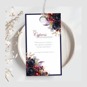 Favor de evento de caridad, etiqueta de agradecimiento floral de mal humor, favor de recaudación de fondos de cena de gala, etiqueta de regalo de boda floral, tarjeta de agradecimiento de cumpleaños, editable, GFF