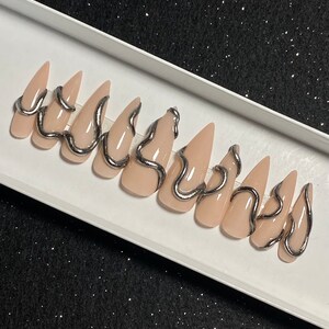 3D Chrome Press On Nails