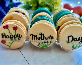 Hand-Painted Mother's Day Macarons: Custom, Edible Art