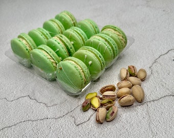 Nutty Elegance: 6 or 12 Pistachio Macarons in a Box