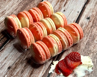 Strawberry Cheesecake Bliss: 6 or 12 Indulgent Macarons in a Box