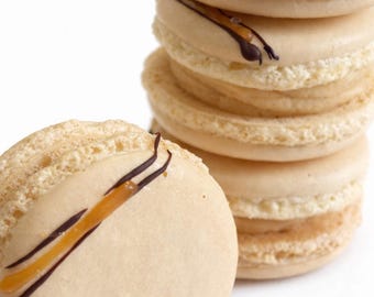 Salted Caramel Delight: 6 or 12 Caramel Salt Macarons in a Box