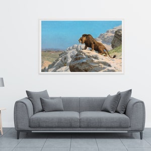 Instant Download Printable Lion Art, Vintage Lion Print Art, Vintage Lion Poster Art, African Lion Digital Wall Art, Safari Lion Instant Art