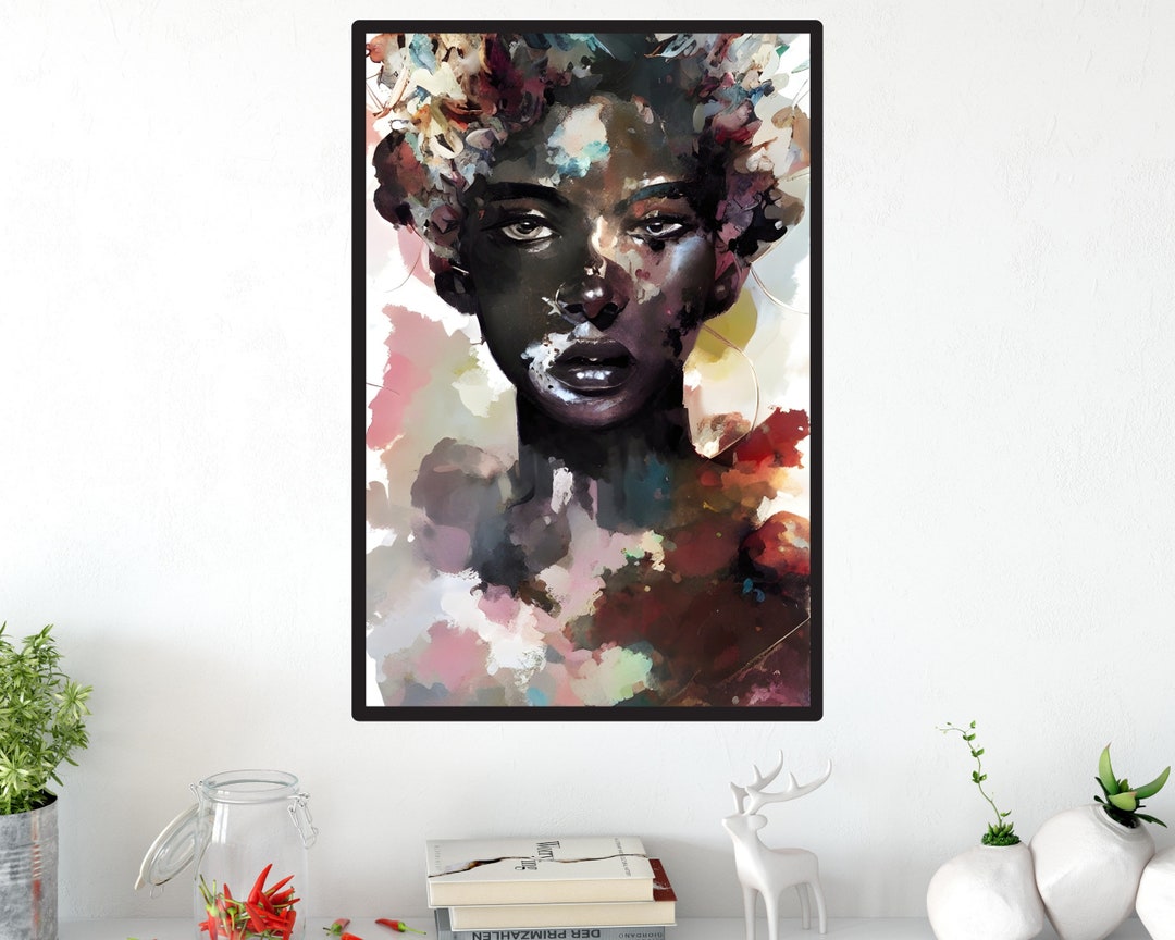 Pop Black Woman Digital Art, Pop Black Girl Wall Art, Abstract Black ...
