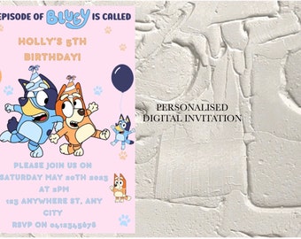 DIGITAL Bluey Birthday Invitation