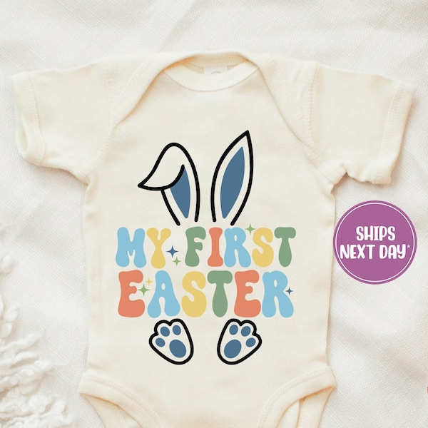 First Easter Onesie®, My First Easter, Boy First Easter Onesie®, Retro Easter Onesie®, Baby Gift Onesie®, Natural Baby Easter Bunny Onesie®