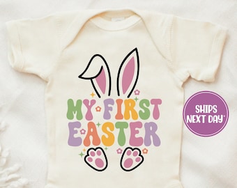 First Easter Onesie®, My First Easter, Girl First Easter Onesie®, Retro Easter Onesie®, Baby Gift Onesie®, Natural Baby Easter Bunny Onesie®