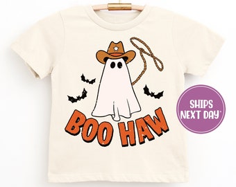 Boo Haw Toddler Shirt, Boys Halloween Shirt, Retro Halloween Kids Shirt, Halloween Shirts For Boys, Western Cowboy Ghost Shirt