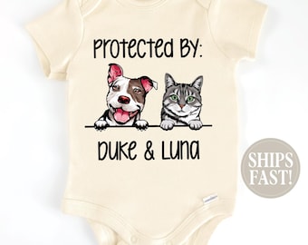 Cadeau baby shower, protection pour chien, body pour nouveau-né, personnalisé pour les amoureux des animaux de compagnie