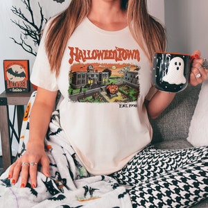 Halloweentown-tröja: Retro Halloween-tröja, höstmode Natural