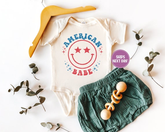 American Babe 4th of July Onesie®, Retro Baby Shower Gift