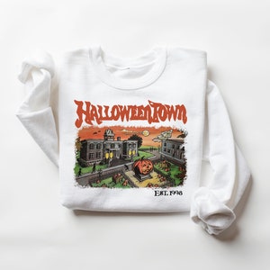 Halloweentown-tröja: Retro Halloween-tröja, höstmode White