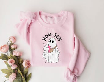 Boo Jee Ghost Sweatshirt: Retro Halloween Spooky Season