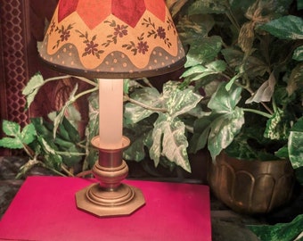 Mini veilleuse ou lampe de cheminée vintage en laiton massif