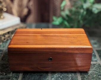 Small Vintage Wooden Lane Cedar Chest with Lock