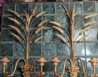 Pair of Vintage Italian Wall Sconce Candle Holders