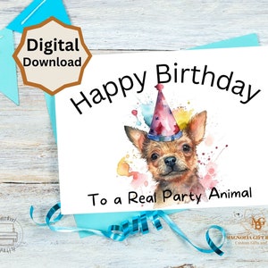 Printable Birthday Card, Pun Birthday Card, Happy Birthday Digital ...