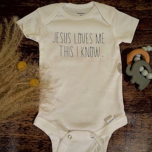 Christian Baby Onesie® Jesus Loves Me