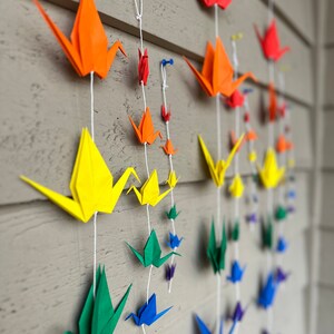 String of Rainbow Paper Cranes image 3