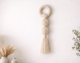Kenza | Neutral Macrame Wall Hanging, Boho Decor, Modern Fiber Art