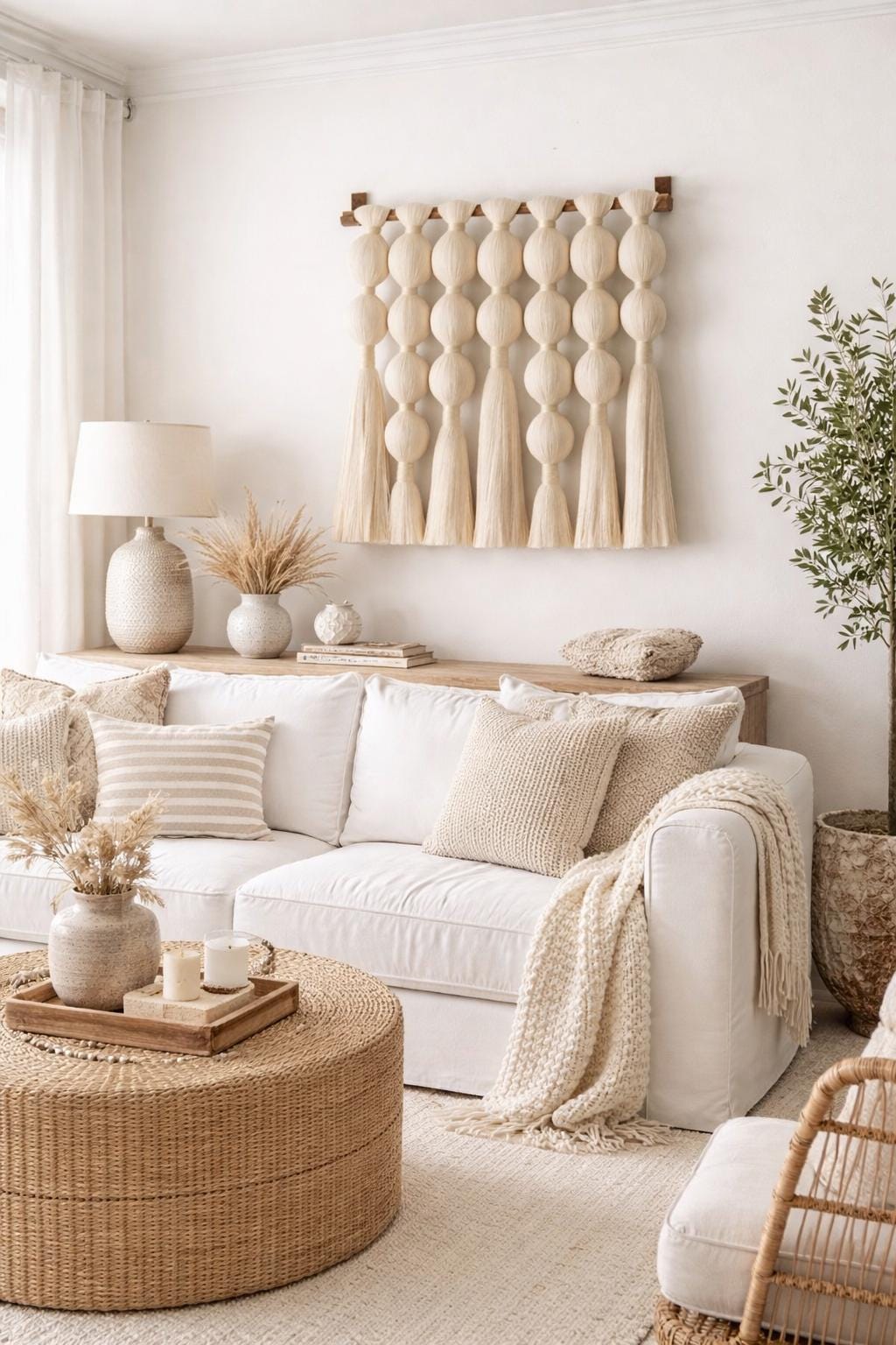 Asmaa | Handcrafted Macrame Wall Hanging, Sculptural Tassel Art