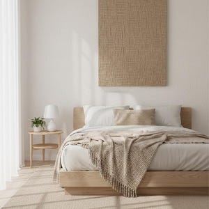 Aaron | Large Jute Fiber Art Wall Panel | Woven Textured Boho Home Decor image 3