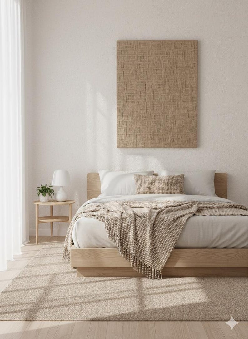 Aaron | Large Jute Fiber Art Wall Panel | Woven Textured Boho Home Decor image 3