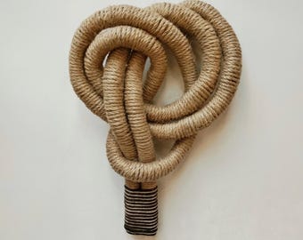 Lily | 3D Jute Rope Knot Wall Sculpture | Boho Fiber Art | Statement Decor