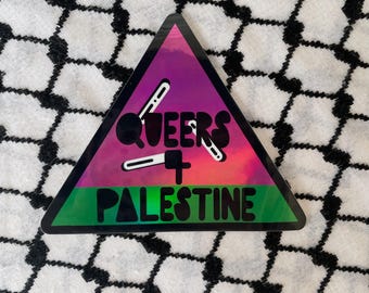 Queers 4 Palestine Holographic Sticker