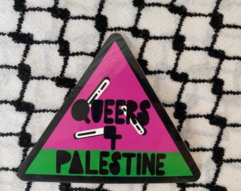 Queers 4 Palestine Glossy Sticker
