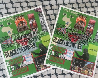 Free the People, Free the Land collage print