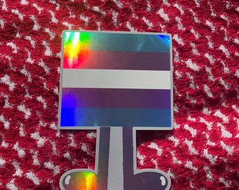 Trans gal/guy Holographic Sticker