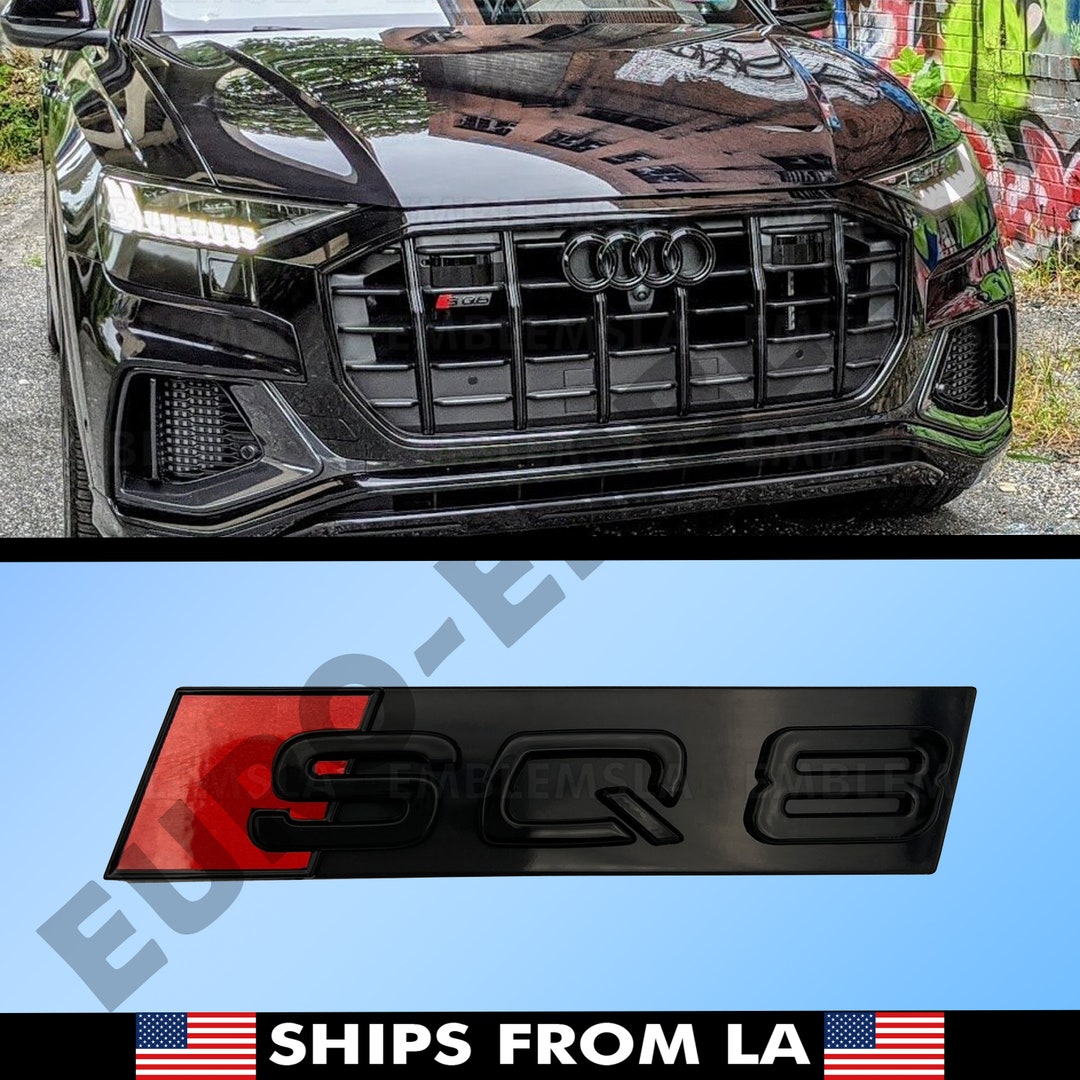 Audi SQ8 Front Grill Emblem Gloss Black for Q8 SQ8 Hood Grille Etsy
