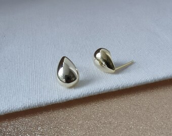 Waterdruppel oorbellen, Sterling zilveren druppel oorbellen, minimalistische sierlijke Teardrop oorbellen, goud, zilver