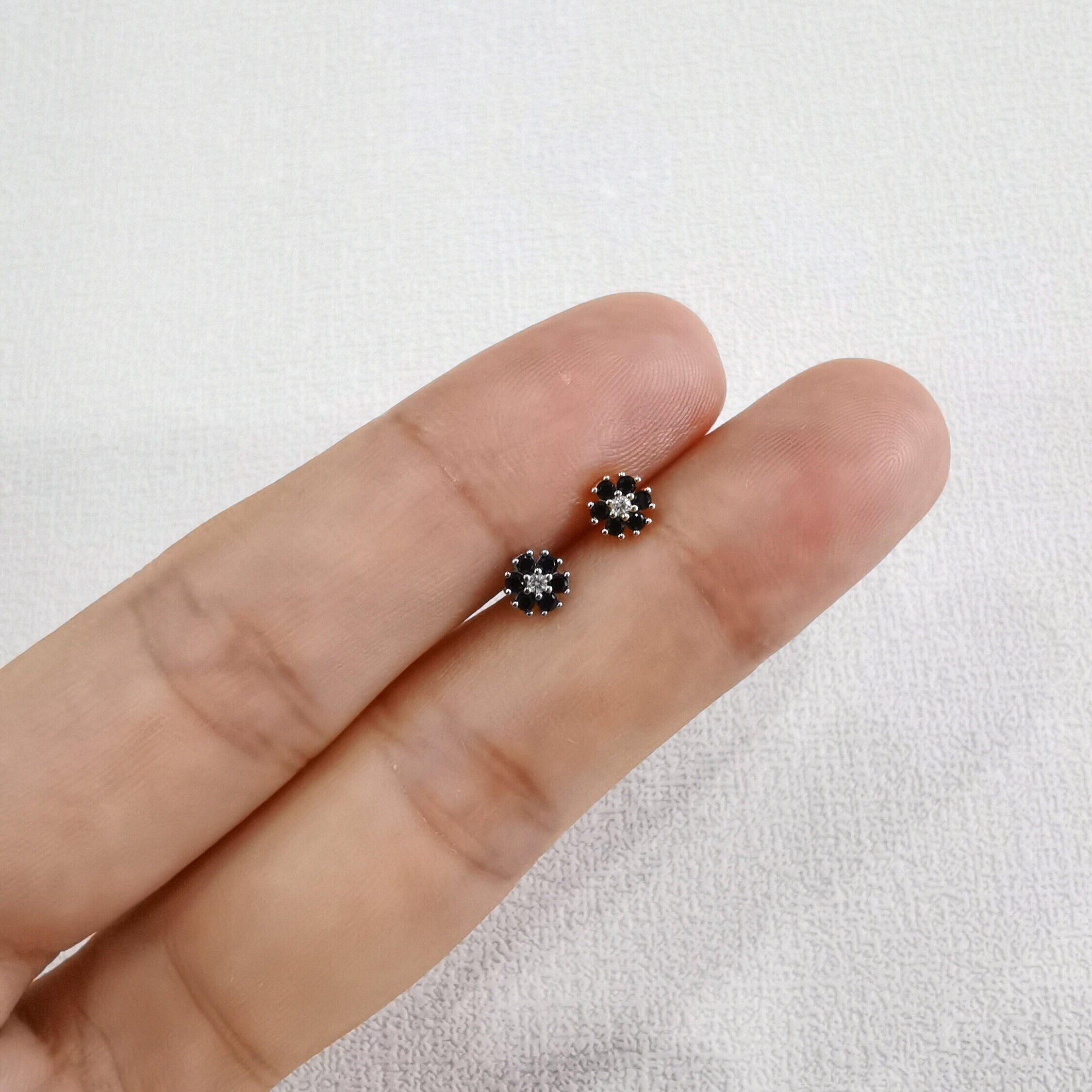 Diamond Cluster Stud Earrings, Small
